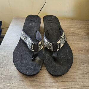 Teva Black and White Women's Slippers